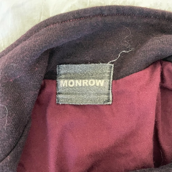Monrow Women's Burgundy purple bomber  Jacket - Picture 3 of 5